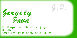 gergely pava business card